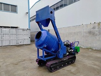 Mini bétonnière sur chenilles CE Euro 5 350L-1000L, moteur essence/diesel, pompe hydraulique, haute efficacité, utilisation sur chantier