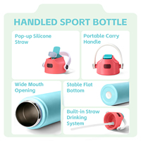 Bouteille d'eau sport moderne OEM ODM en acier inoxydable avec paille en silicone et poignée de transport, isotherme et anti-fuite pour voyage
