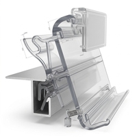 Porte-étiquettes transparent en PVC ESLXH600 pour présentoirs de magasin, profil extrudé, longueur et couleur personnalisables, 38 mm