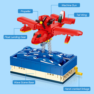 JIESTAR JJ9255 581PCS Juego de Bloques de Construcción de Avión Rojo, Modelo MOC, Juguete Técnico de Plástico, Regalo Moderno para Festividades - Product Image 3