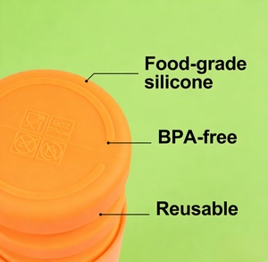 Botella de Agua de Silicona de Grado Alimenticio de 550 ml con Anillo Central, Libre de BPA, a Prueba de Fugas, Taza de Silicona Suave para Senderismo y Viajes - Product Image 2