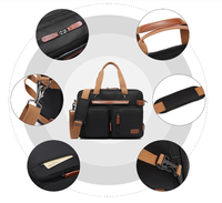 Sac à dos noir pour ordinateur portable de style business pour hommes, porte-documents de travail en feutre avec pochette pour ordinateur tablette, sac et étui