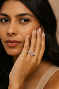 Bague en or rose sertie de diamants, bijou élégant et brillant pour femmes, idéale pour un mariage, une fiançaille, un cadeau ou un usage quotidien - Product Image 5