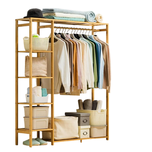Porte-manteau multifonctionnel en bambou simple pour la maison, chambre et vestiaire d'hôtel - Product Image 5