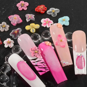 3D คริสตัลน้ำแข็งรูปดอกไม้12ช่องคละสีประดับ3D ทำจากเรซิ่นหรูหราตกแต่งเล็บมือรูปดอกลิลลี่ - Product Image 4