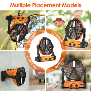Ventilador de Camping con Linterna LED, Batería Recargable de 4000mAh, Control Mecánico, Diseño Plegable de Plástico para Tiendas de Campaña al Aire Libre - Product Image 5
