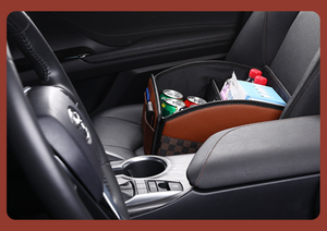 Sacs de rangement pliables en cuir pour voiture Sac de siège avant Boîtes de rangement de grande capacité pour automobile Organisateur d'accessoires de voiture - Product Image 4