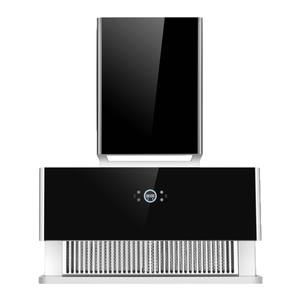 Hotte de cuisine moderne avec débit d'air minimum de 32 mm, aspiration supérieure, panneau en verre trempé, système de ventilation de cuisine blanc - Product Image 1