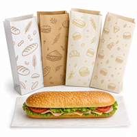 Feuilles de papier d'emballage alimentaire résistantes à l'huile avec impression personnalisée de la marque pour restaurants, cafés et camions de nourriture