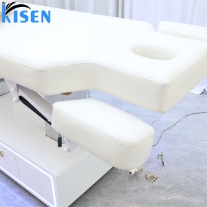 KISEN White Massage Beauty Bed Electric Lifting Tilting Reclining Facial Spa Beauty Facial Aesthetic Salon Cosmetic Bed Chair - Product Image 6