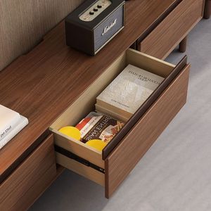 Cómoda de Madera Maciza con Seis Cajones, Estilo Nórdico, Mueble de Almacenamiento para Dormitorio, Diseño de Perfil Bajo de 18 cm para Colgar en la Pared - Product Image 3