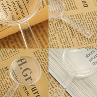 Plastic 40mm Handheld Acrylic Organic Glass Transparent High-Definition Integrated Magnifying Glass