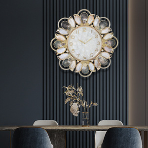 European Style Light Luxury Wall <b>Clock</b> Round Silent <b>Battery</b> Powered Living Room Home Decoration - Product Image 3