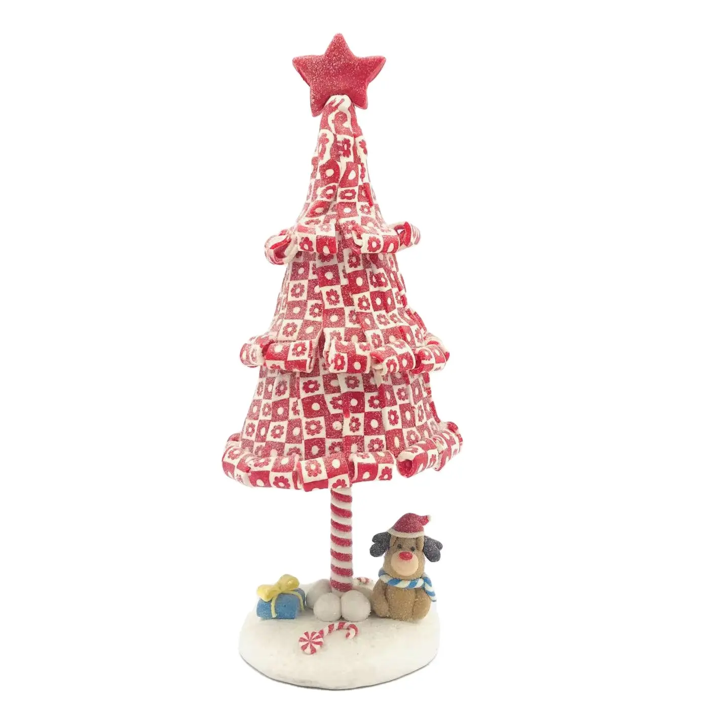 Hot sales red christmas tree with light