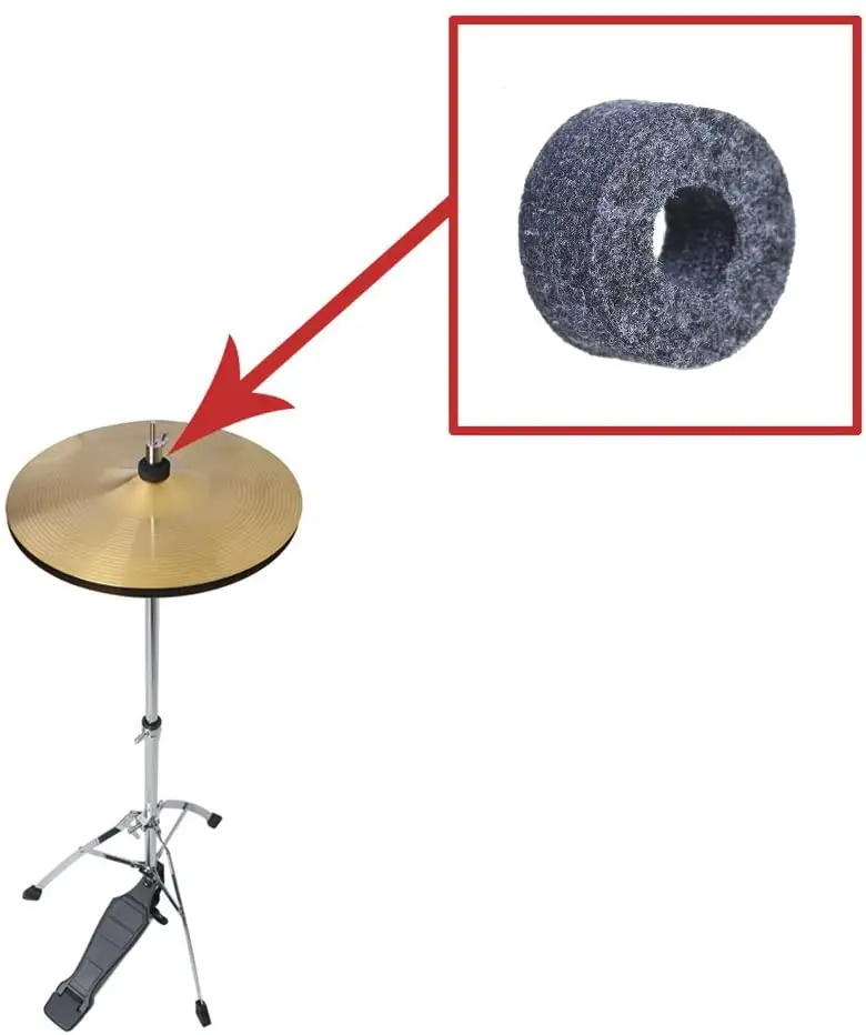 15mm Thick Drum Replacement Parts Cymbal Felts Hi-Hat Clutch Felt Drum Set Cymbal Stand Felt Washer