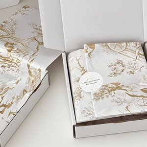Textured <strong>Tissue</strong> Paper with <strong>Custom</strong> Branding for Tactile Apparel Packaging - Product Image 5