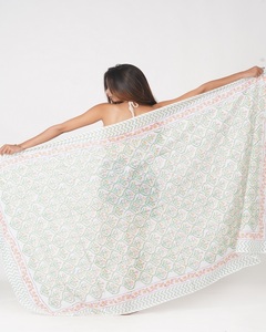 Great Price Sale Cotton Hand Block Print <b>Sarong</b> Women Cover Up High Waist Bikini Wrap Split Beach Skirt Printed - Product Image 2