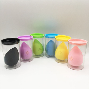 Schiuma idrofila viso cosmetico soffio cilindro di plastica spugna <span class=keywords><strong>per</strong></span> <span class=keywords><strong>il</strong></span> trucco <span class=keywords><strong>per</strong></span> la miscelazione fondazione di bellezza lattice libero - Product Image 1