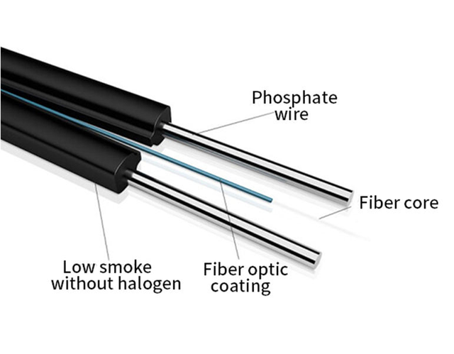 Optic Fibre Cable 1 2 4 6 8 Core Indoor Outdoor Fiber Optic Drop Cable With Steel Wire or FRP Price Fiber Optic Cable
