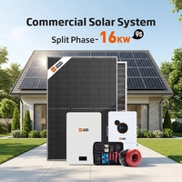 Kit solaire biphasé 16 kW 30 kWh, 2 onduleurs hybrides 8 kW, 3 batteries 48 V 200 Ah pour application 120/240 V