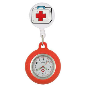 <span class=keywords><strong>Montre</strong></span> à quartz rétractable avec clip de badge, motif infirmière, médecin, stéthoscope, icône médicale, pour hôpital - Product Image 4