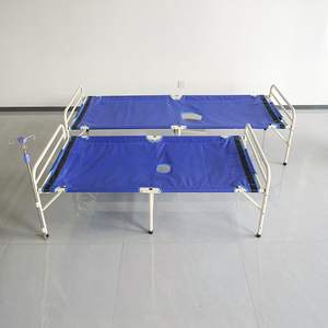 Прямая Продажа с завода, двойная Водонепроницаемая Складная медицинская кровать из ткани Оксфорд для лечения взрослых, больничная койка для больных холерой - Product Image 1