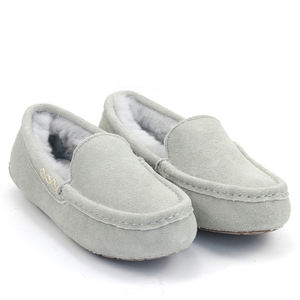 Mocassins d'intérieur et d'extérieur en <span class=keywords><strong>daim</strong></span> de vache doux pour femmes, chaussures décontractées en peau de mouton, à la mode, - Product Image 5
