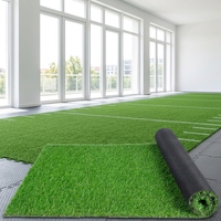 Gazon synthétique pour décoration murale, tapis de gazon artificiel avec base en TPR blanche pour jardin, parc, salle de sport