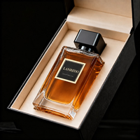 Vente en gros de flacons de parfum de qualité avec pulvérisateur, 30 ml, 50 ml, 100 ml, flacon de parfum en verre transparent rectangulaire vide avec bouchon noir