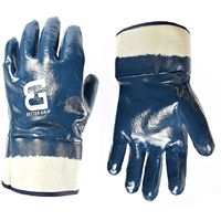 Doublure en jersey Manchette de sécurité Gants de travail en nitrile entièrement enduits de pétrole Gants enduits de nitrile bleu