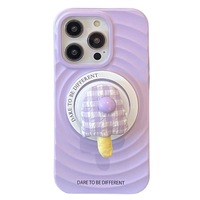 Nouvelle coque de téléphone magnétique 2026 motif vague de crème glacée pour iPhone 16 Pro Max 15 14 13, couleur unie, pour femme