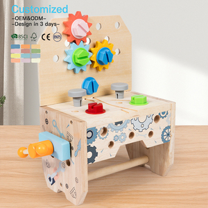EDULAND OEM ODM Table d'atelier 3-en-1 en bois pour enfants, jouet éducatif écologique et non toxique pour les 2-6 ans, avec écrous - Product Image 3