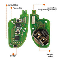 Xhorse-mando a distancia inalámbrico VVDI, 3 botones, llave de coche XNDS00EN con chip transpondedor para VVDI Mini herramienta de llave VVDI2