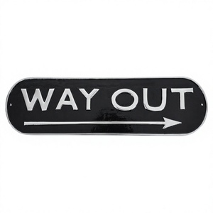 Way Out Wall Sign Hotel Home Wall Mount Aluminium Decorative Custom General Sign Handmade Way Out <b>Plate</b> & Plaque <b>Cheap</b> Price - Product Image 1