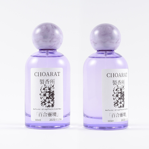 Flacons de parfum pour femmes en verre vides de 100 ml de couleur violette, flacons de parfum vaporisateur en verre de 30 ml et 50 ml avec col à sertir et bouchon magnétique - Product Image 2