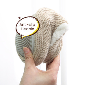 Novedad de invierno, zapatillas de Interior para mujeres y hombres, zapatillas de animales de punto bordadas con forro polar grueso de <span class=keywords><strong>erizo</strong></span> de dibujos animados - Product Image 6