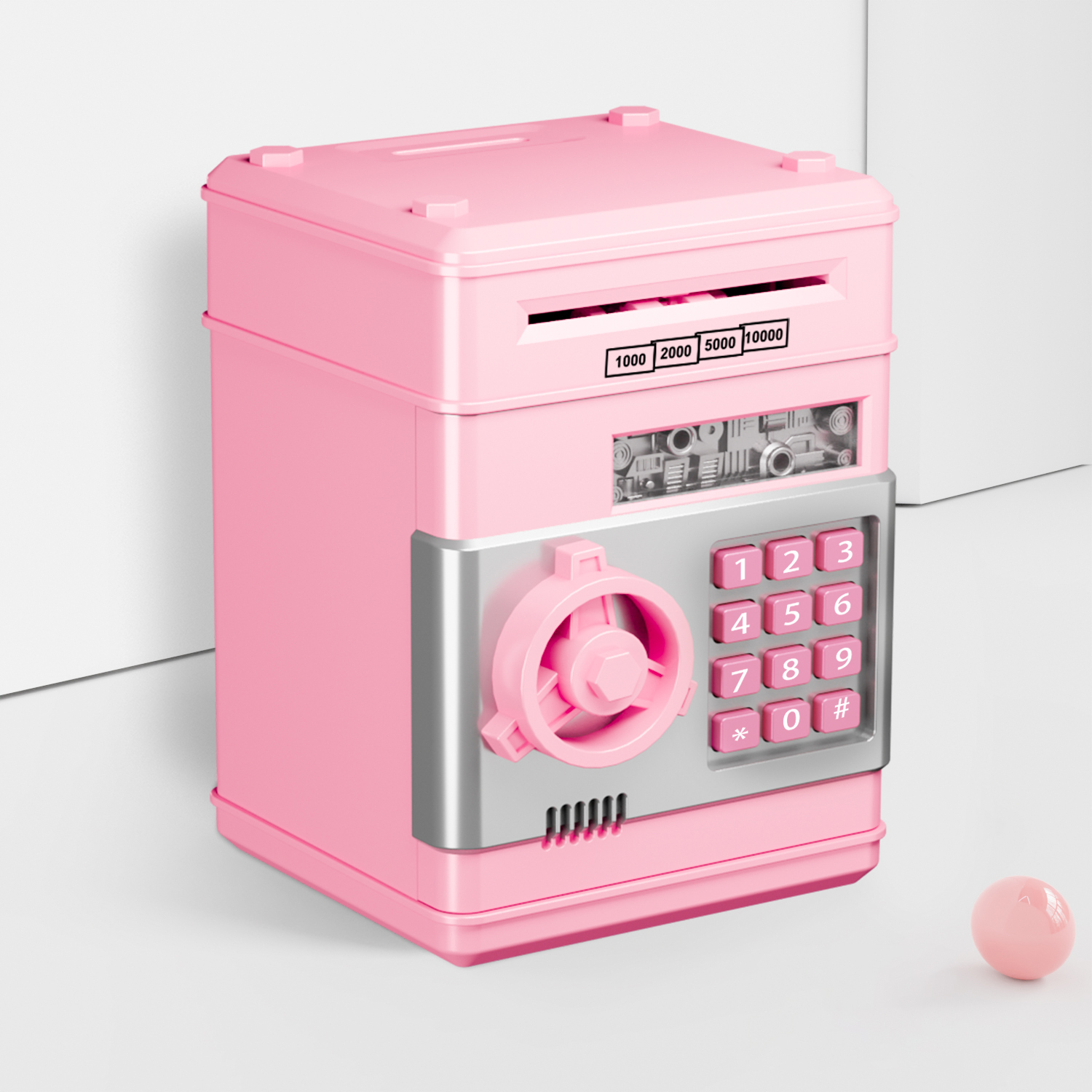 Salvadanaio rosa chiaro con password [porticina]