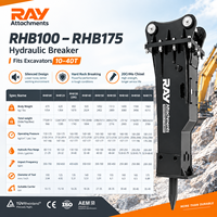 RAYATTACHMENTS Brise-roche hydraulique silencieux RHB100-RHB175 certifié ISO 9001:2008 CE pour excavatrices de 10 à 40 tonnes, démolition urbaine