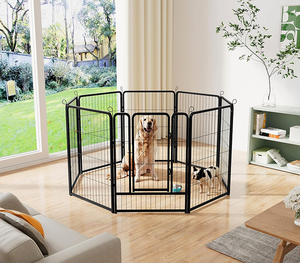 Büyük katlanabilir nefes Modern paslanmaz çelik köpek evcil hayvan oyun parkı Metal kapalı ve açık Kennels - Product Image 2