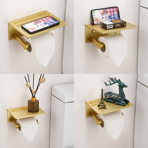 <span class=keywords><strong>Portarotolo</strong></span> Moderno in Alluminio con Adesivo e Mensola Porta Telefono - Product Image 4