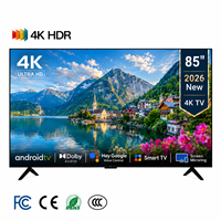 Televisor Inteligente Android 4K de 85 Pulgadas con Pantalla LED Grande, HDR, WiFi y Función de Duplicación de Pantalla para Cine en Casa y Sala de Estar