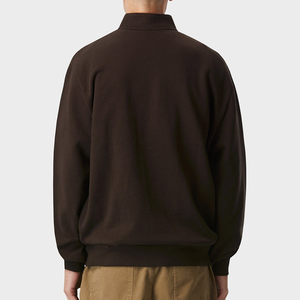 Sweat-shirts pour hommes OEM/ODM, vente en gros, sweat-shirts unis <span class=keywords><strong>marron</strong></span> décontractés, sweat-shirt à fermeture éclair quart, sweat-shirt streetwear pour hommes - Product Image 3