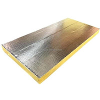 Panneau d'isolation en laine de verre recouvert de feuille d'aluminium FSK, faible conductivité thermique, ignifuge, insonorisant, écologique