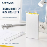 Batterie LiPo polymère au lithium BATTIVUS 5000mAh 3.7V 30C à décharge élevée, cellule en pochette 150x50x7mm 117g pour pack de batterie d'outils électriques
