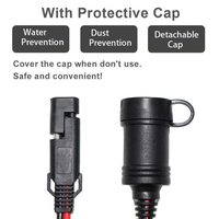 Cargador de motocicleta SAE USB, cable de carga rápida de doble puerto impermeable, cable de alimentación de conexión rápida para encendedor de cigarrillos