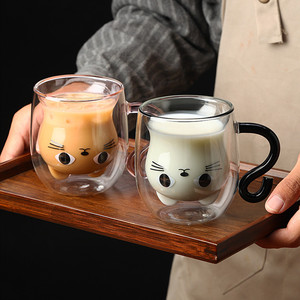 Acessórios para Bebidas em Casa e Bar, Caneca de Café de Vidro Borossilicato de Parede Dupla, Feita à Mão, Livre de BPA, com Alça em Forma de Cauda de Animal - Product Image 3