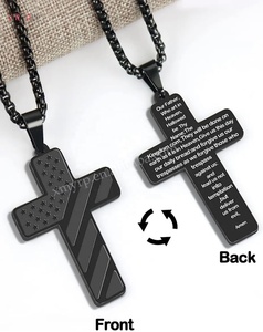 Cadena colgante <span class=keywords><strong>de</strong></span> verso bíblico <span class=keywords><strong>de</strong></span> bandera americana <span class=keywords><strong>de</strong></span> acero inoxidable para hombres regalo <span class=keywords><strong>de</strong></span> joyería - Product Image 3
