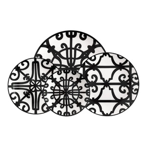 <span class=keywords><strong>Service</strong></span> de table en céramique <span class=keywords><strong>noir</strong></span> <span class=keywords><strong>et</strong></span> <span class=keywords><strong>blanc</strong></span> personnalisé, assiettes en porcelaine à motifs géométriques vintage, <span class=keywords><strong>vaisselle</strong></span> résistante au lave-<span class=keywords><strong>vaisselle</strong></span> pour la vente au détail - Product Image 6