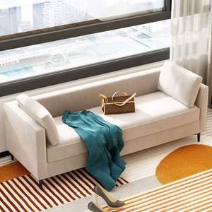 Banc <span class=keywords><strong>de</strong></span> <span class=keywords><strong>bout</strong></span> <span class=keywords><strong>de</strong></span> <span class=keywords><strong>lit</strong></span> moderne et minimaliste, long banc rembourré pour chambre à coucher ou dressing - Product Image 3