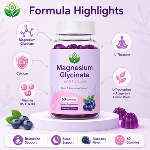 Gommose di Magnesio Glicinato <span class=keywords><strong>per</strong></span> Bambini Senza Zucchero con Vitamina 400/200mg, L-Teanina, <span class=keywords><strong>Camomilla</strong></span> e Melissa <span class=keywords><strong>per</strong></span> Migliorare la Memoria e il Sonno - Product Image 5